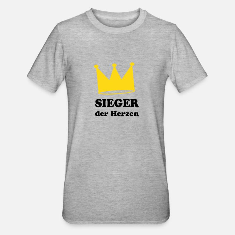 Sieger der Herzen - Unisex Polycotton T-Shirt - Grau meliert