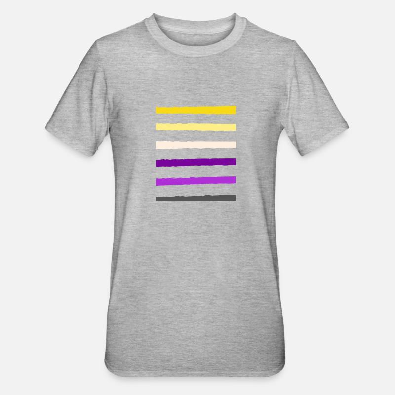 non binary stripe - T-shirt polycoton Unisexe - gris chiné