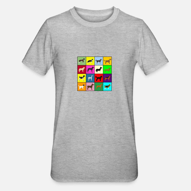 Chiens 2 - T-shirt polycoton Unisexe - gris chiné