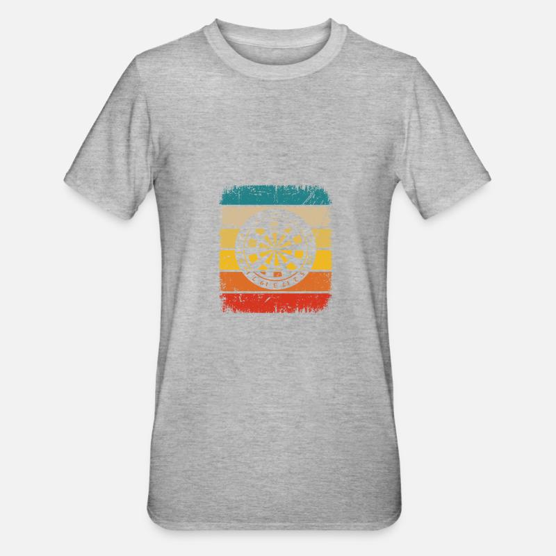 Retro Rectangle - Dartscheibe - - Unisex Polycotton T-Shirt - Grau meliert