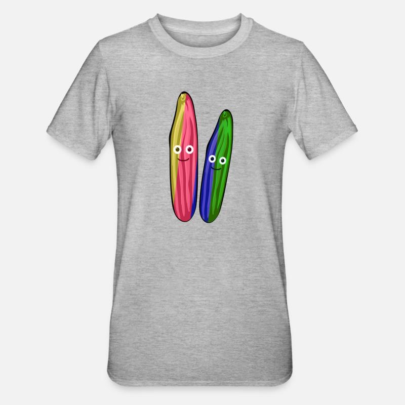 Concombre,Couple,Concombre,Concombre,Concombre,Couple - T-shirt polycoton Unisexe - gris chiné