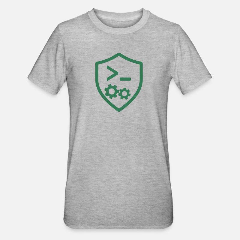 Bouclier de code avec engrenages - T-shirt polycoton Unisexe - gris chiné