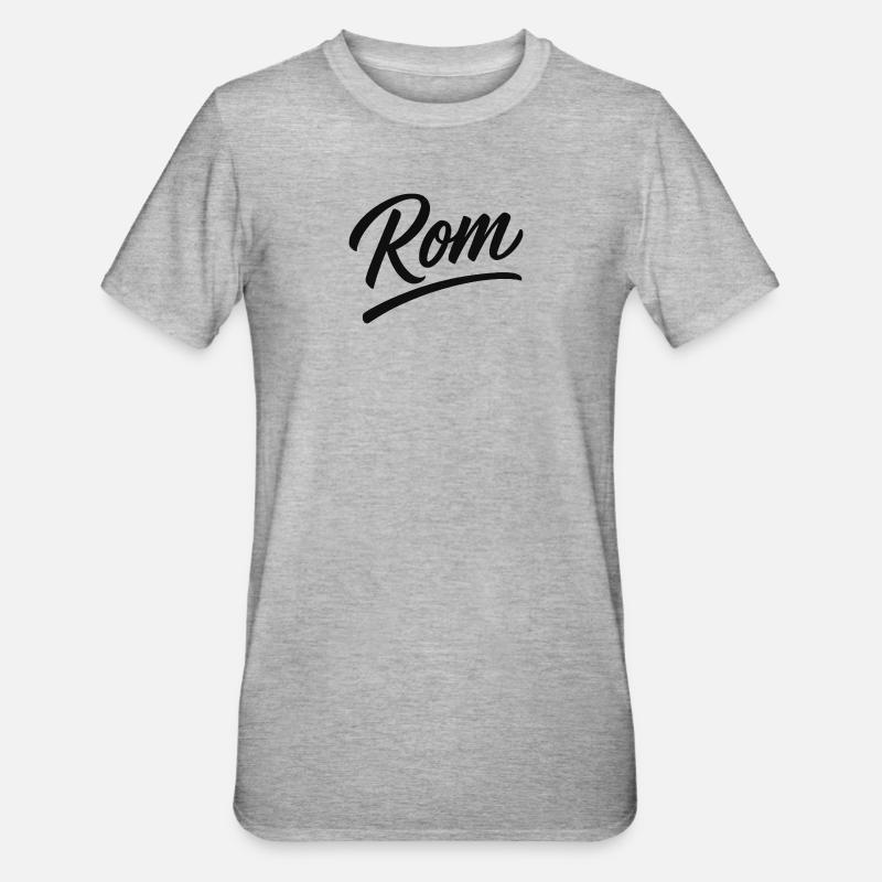 Sous-ligne de lettrage en écriture Rom - T-shirt polycoton Unisexe - gris chiné