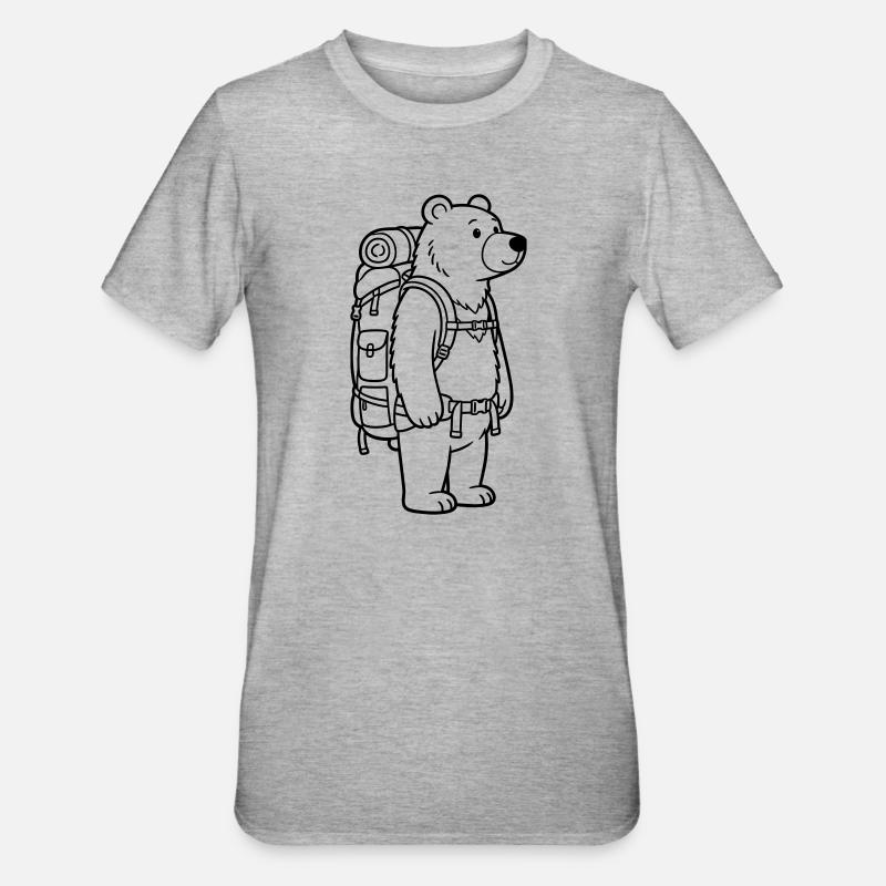 Wanderbär - Unisex Polycotton T-Shirt - Grau meliert