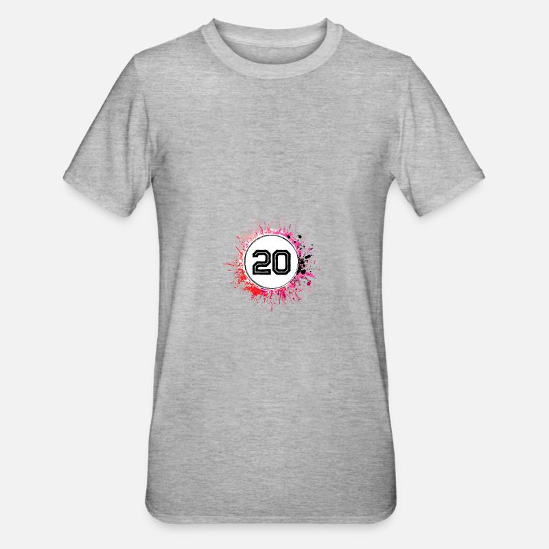 20 Nombre d’objets blob - T-shirt polycoton Unisexe - gris chiné