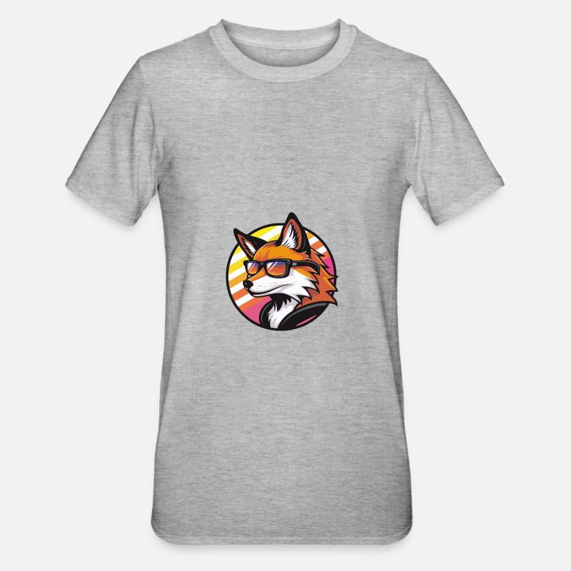 Fox Comic Cool Summer - Unisex Polycotton T-Shirt - heather grey