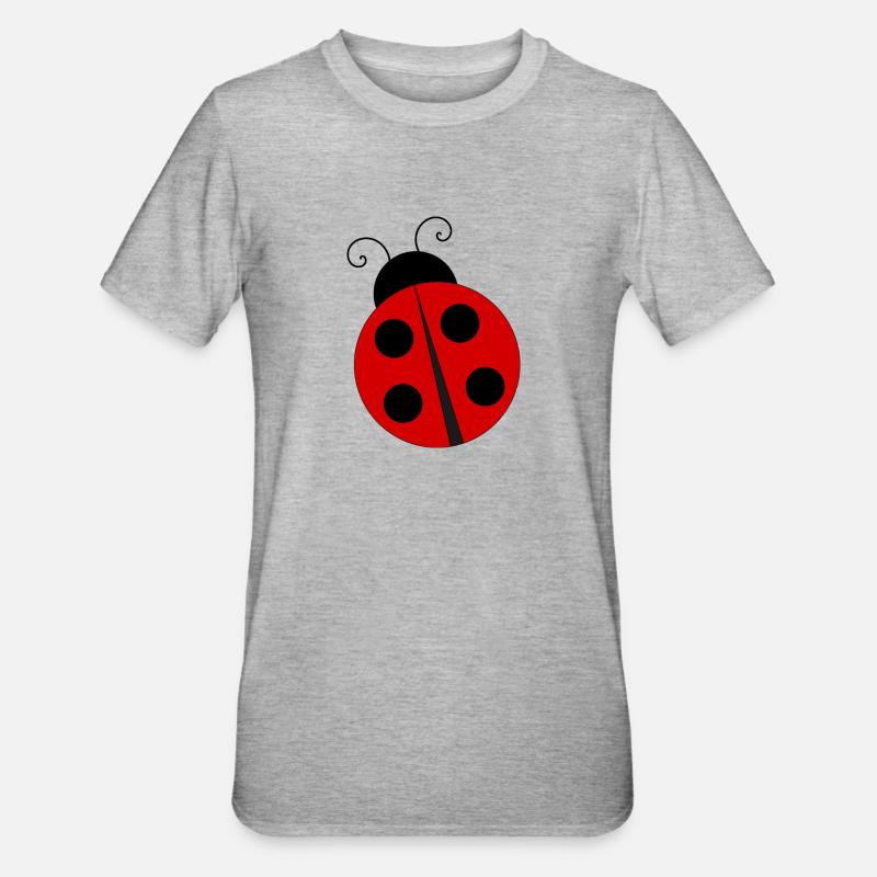 Marienkäfer,Tier,Comic - Unisex Polycotton T-Shirt - Grau meliert