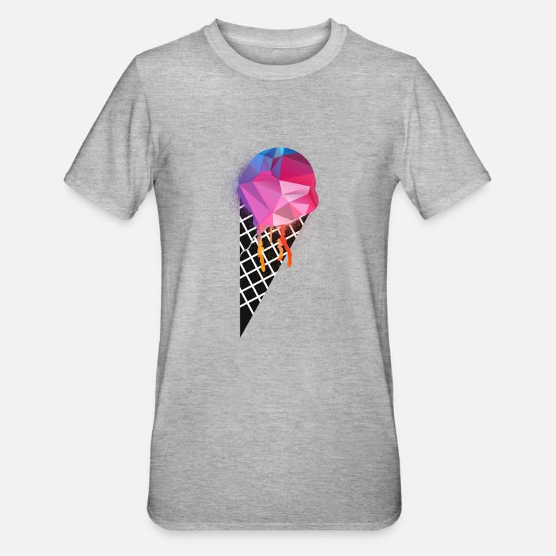 Eiscreme - Unisex Polycotton T-Shirt - Grau meliert