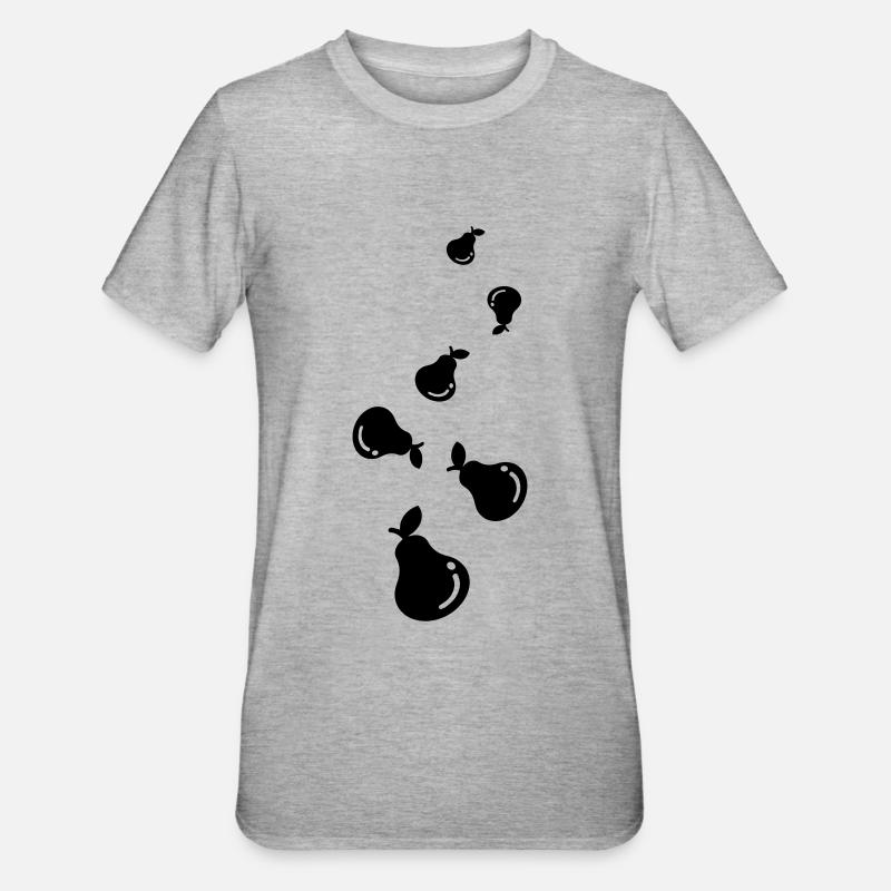 Birne Obst - Unisex Polycotton T-Shirt - Grau meliert