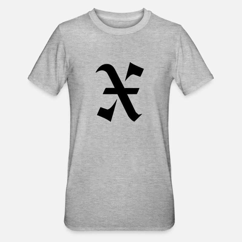 X - Unisex Polycotton T-Shirt - heather grey
