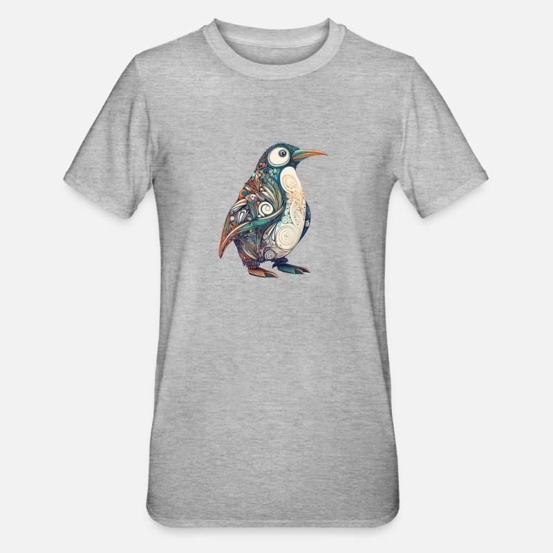 Arctic Harmony - Pinguindala Design - T-shirt polycoton Unisexe - gris chiné