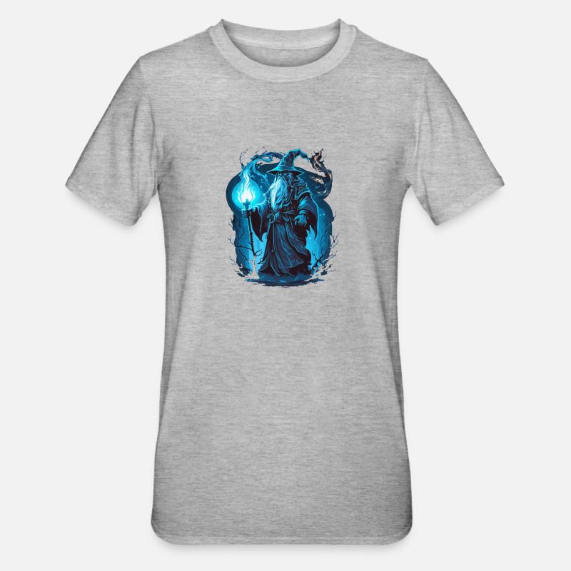 Zauberer - Unisex Polycotton T-Shirt - Grau meliert