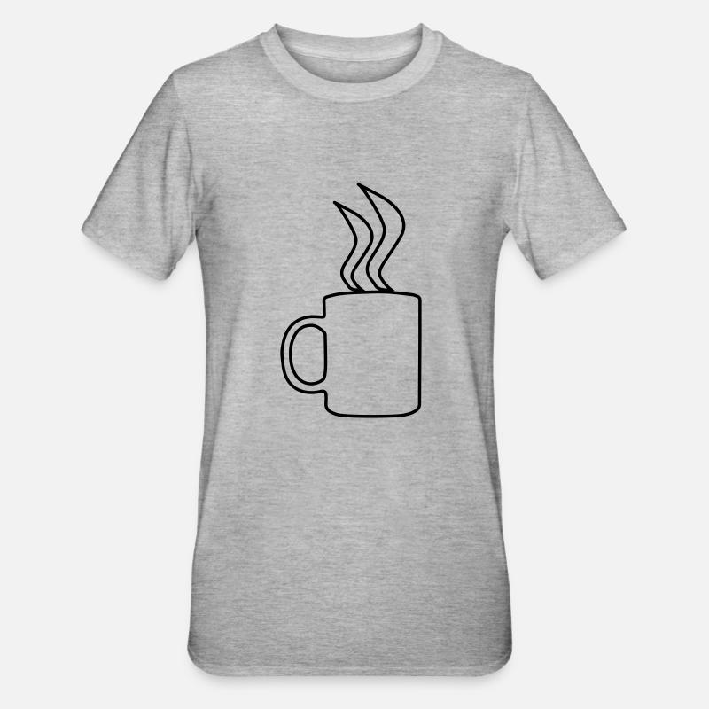 kaffee - Unisex Polycotton T-Shirt - Grau meliert