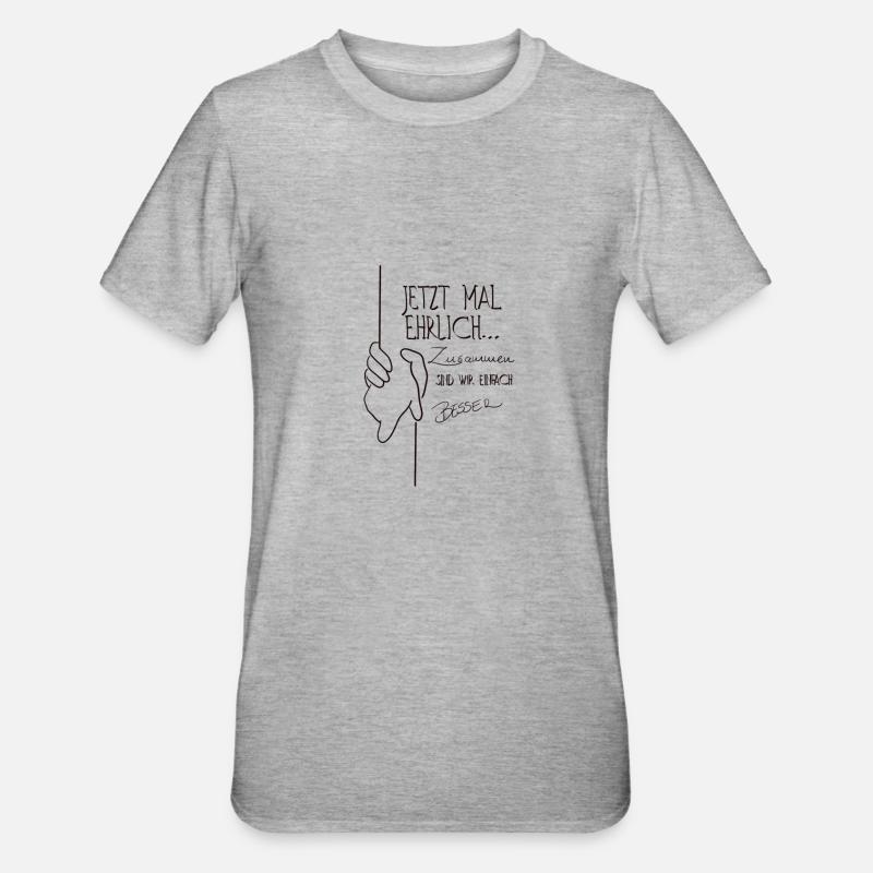 Zusammen sind wird Besser - Unisex Polycotton T-Shirt - Grau meliert