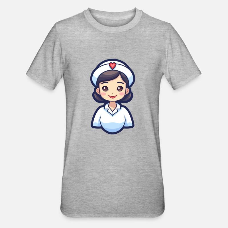 Krankenschwester - Unisex Polycotton T-Shirt - Grau meliert