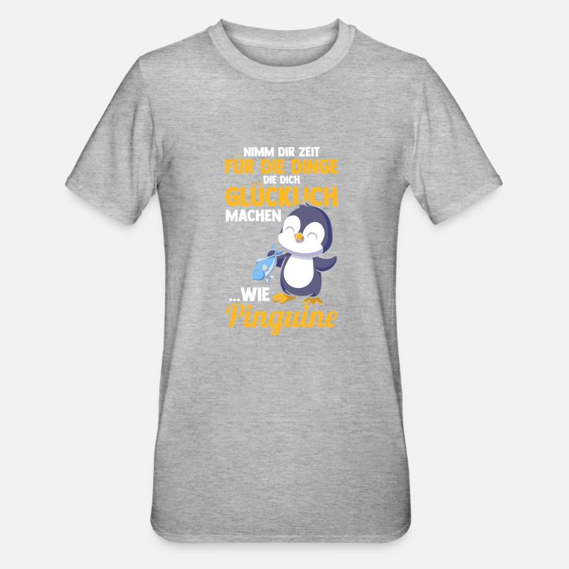 Pinguin - Unisex Polycotton T-Shirt - Grau meliert