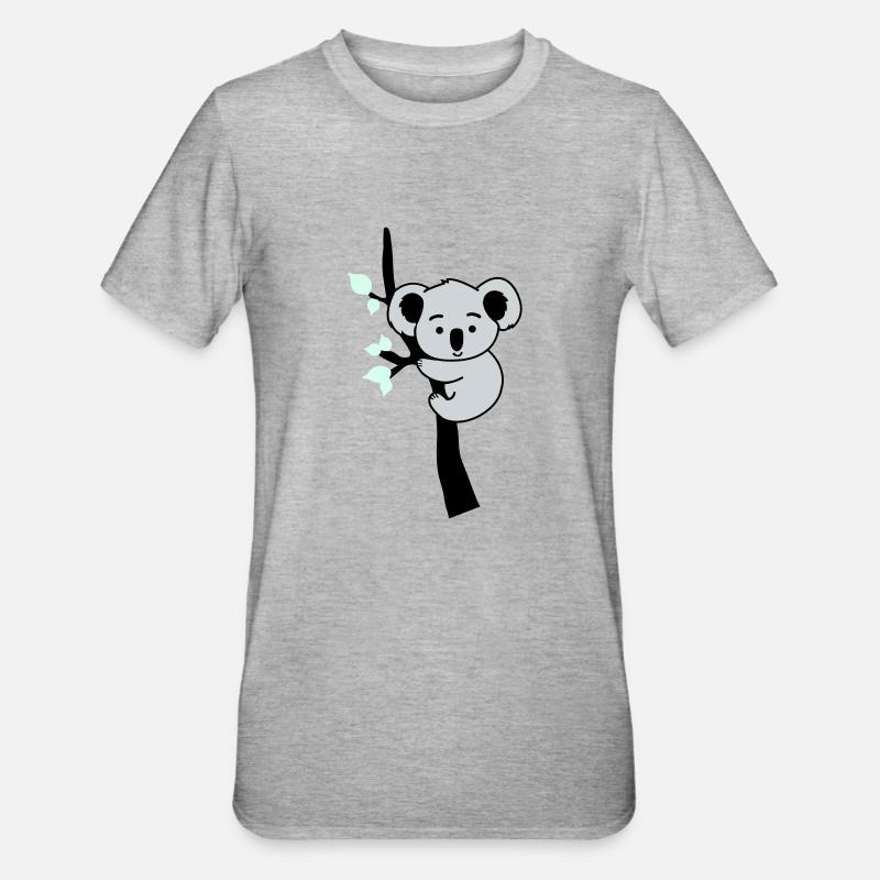 Koala Bear Comic Tree - Unisex Polycotton T-Shirt - heather grey