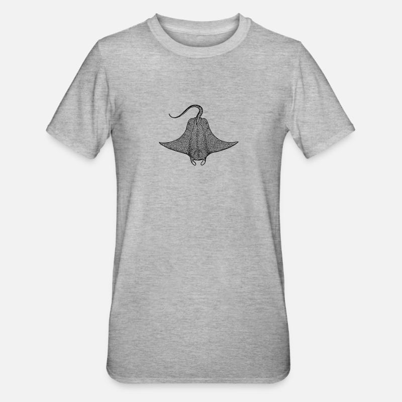 Teufelsrochen - Unisex Polycotton T-Shirt - Grau meliert