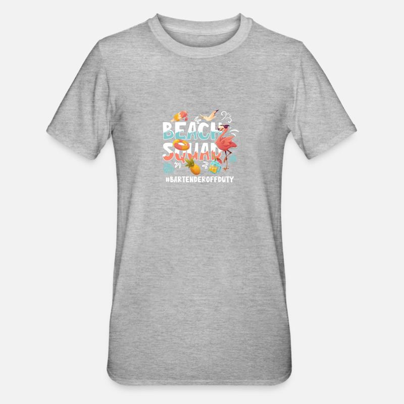 Bartender Vacation Beach Group - Unisex Polycotton T-Shirt - heather grey