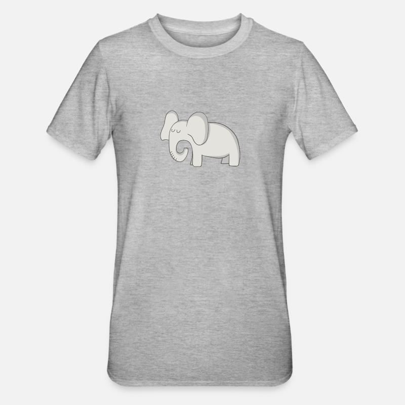 Eléphant - T-shirt polycoton Unisexe - gris chiné