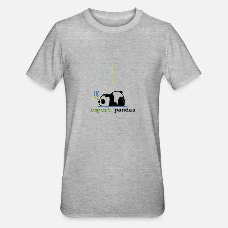 Python-Witze Pandas importieren Programmierung - Unisex Polycotton T-Shirt - Grau meliert