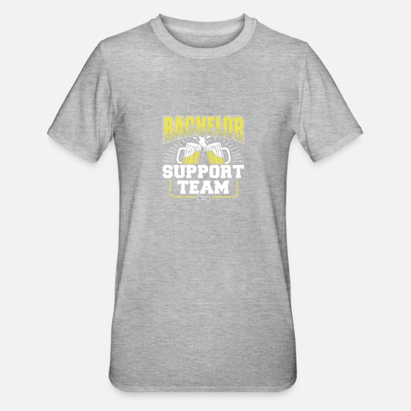 BACHELOR SUPPORT TEAM - Unisex Polycotton T-Shirt - Grau meliert