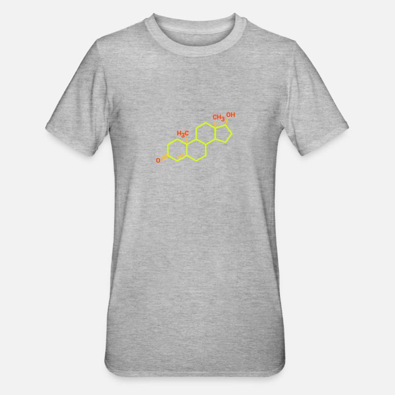 Testosteronformel - Unisex Polycotton T-Shirt - Grau meliert