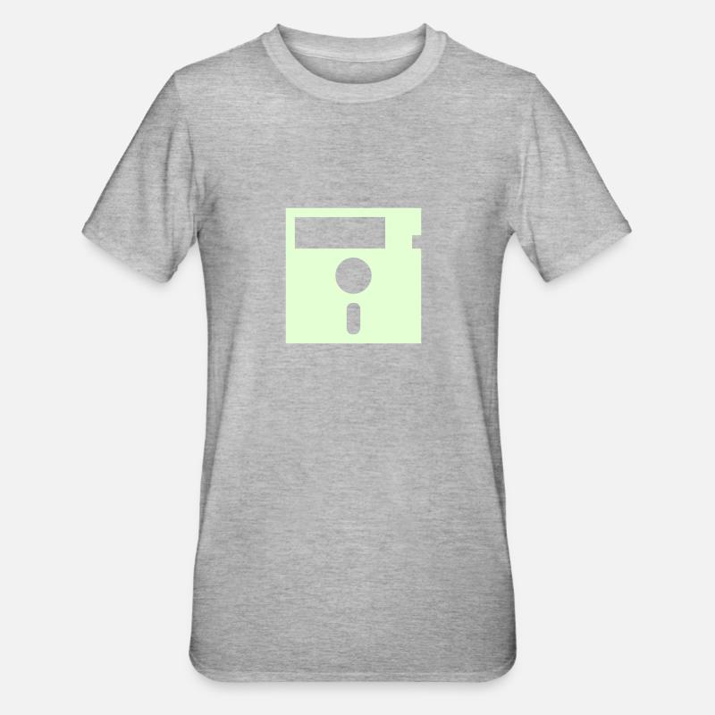 Diskette - Unisex Polycotton T-Shirt - Grau meliert