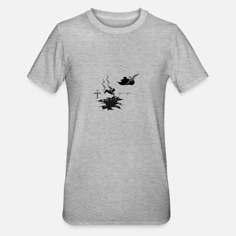 "again 'n' again" - Unisex Polycotton T-Shirt - Grau meliert