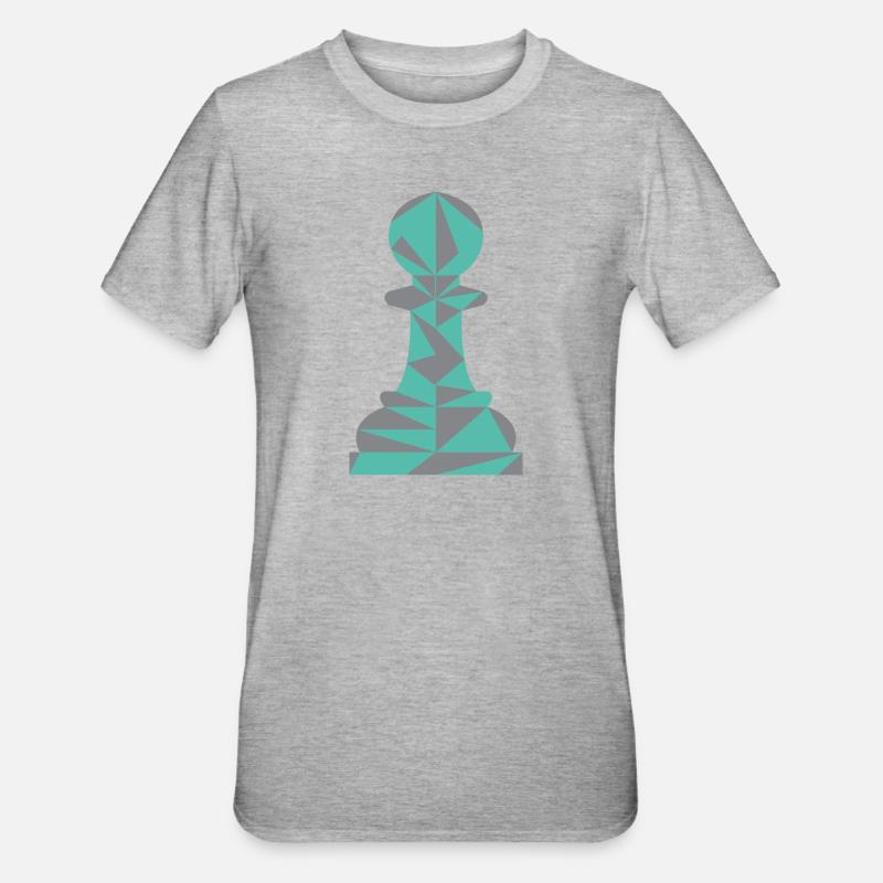 SCHACH BAUER/POLYGON - Unisex Polycotton T-Shirt - Grau meliert