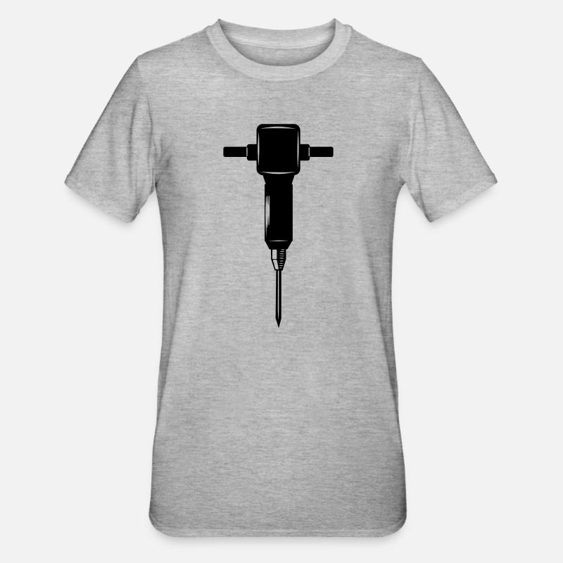 Krikhamer oder Presslufthammer - Unisex Polycotton T-Shirt - Grau meliert