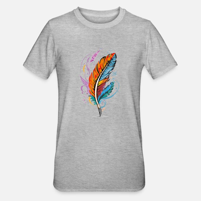 Feather - Unisex Polycotton T-Shirt - Grau meliert