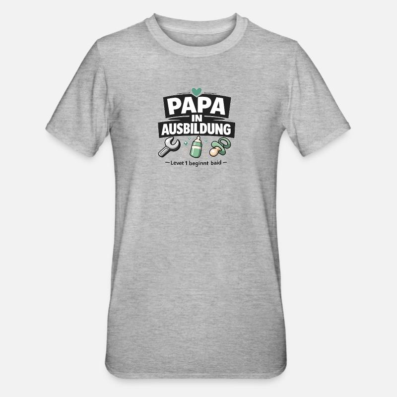 Dad in Training Level 1 - Unisex Polycotton T-Shirt - heather grey