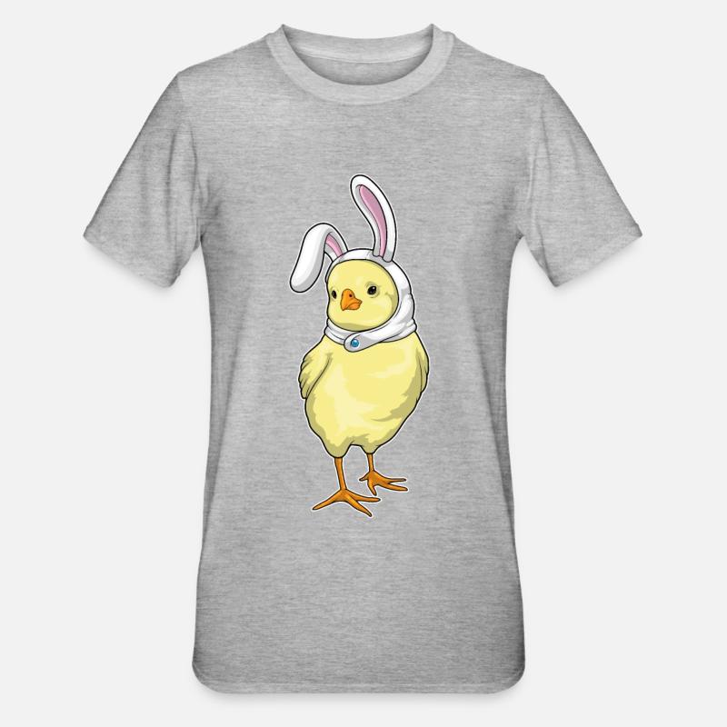 Chick Bunny Easter - Unisex Polycotton T-Shirt - heather grey