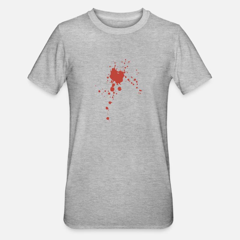Blut Spritzer - Unisex Polycotton T-Shirt - Grau meliert