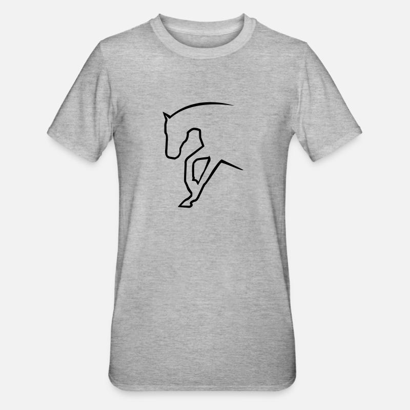 Westernpferd - Unisex Polycotton T-Shirt - Grau meliert
