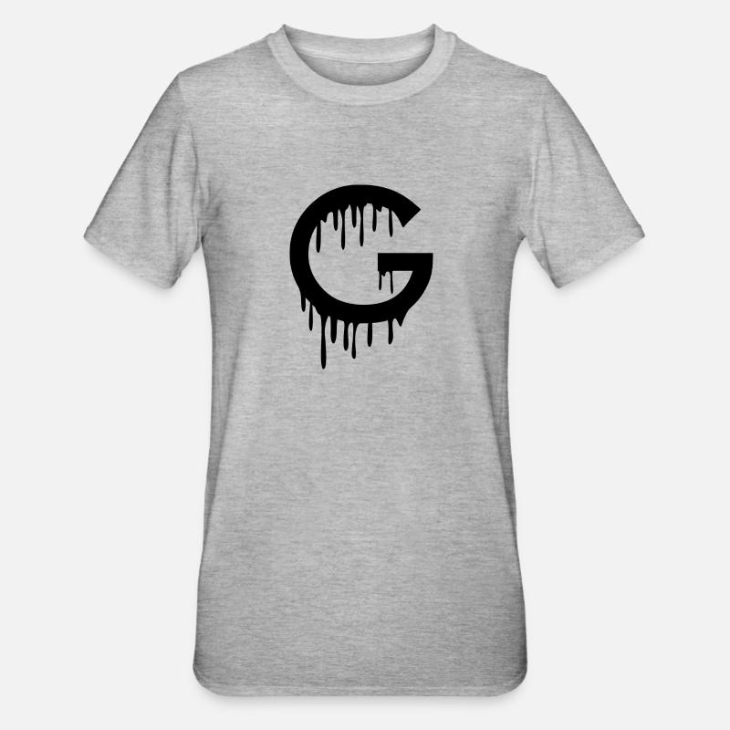buchstabe G - Unisex Polycotton T-Shirt - Grau meliert