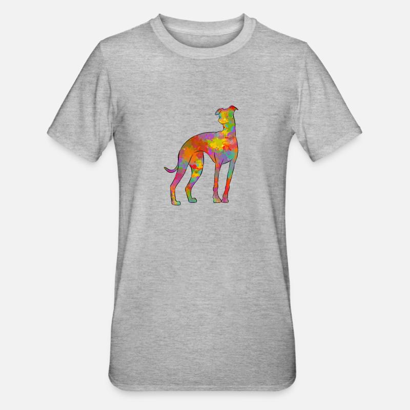 Whippet Multicolor 2 - Unisex Polycotton T-Shirt - heather grey