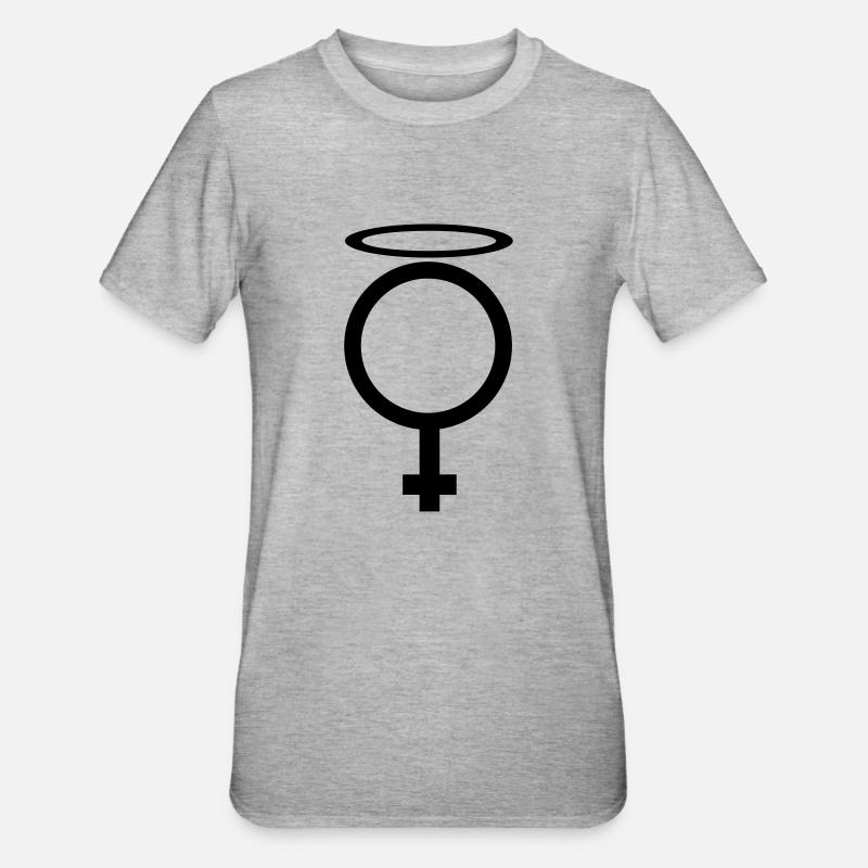 engelchen - Unisex Polycotton T-Shirt - Grau meliert