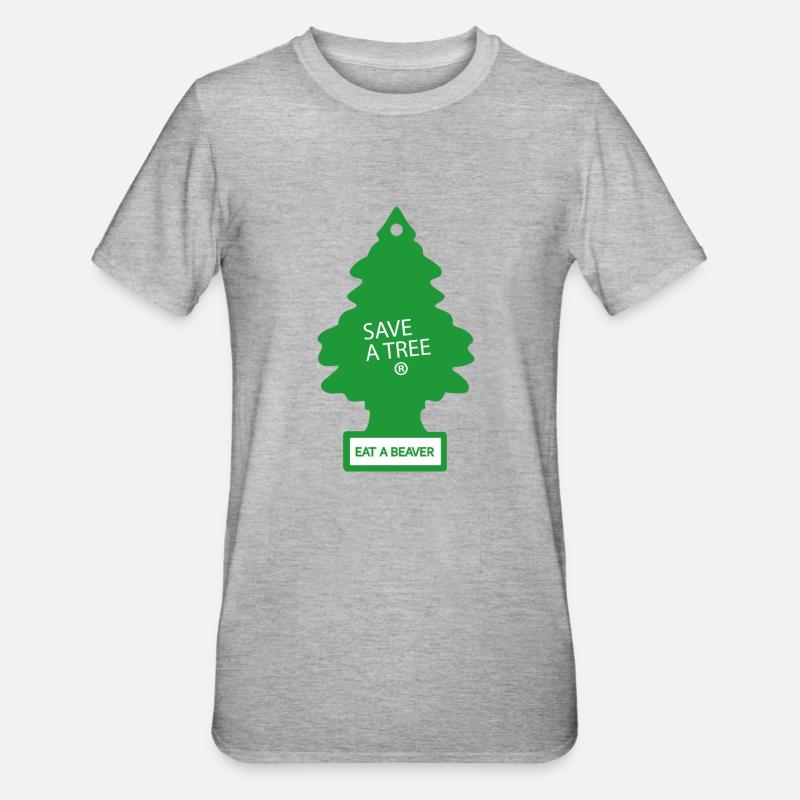 Speichern Sie einen Baum - Unisex Polycotton T-Shirt - Grau meliert