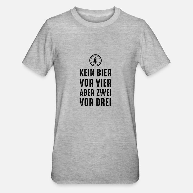 Bier vor Vier - Unisex Polycotton T-Shirt - Grau meliert