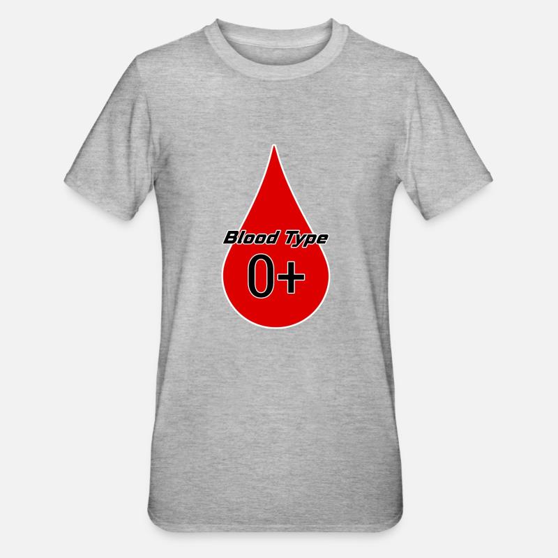 Blood group Rhesus factor 0 positive as a gift idea - Unisex Polycotton T-Shirt - heather grey