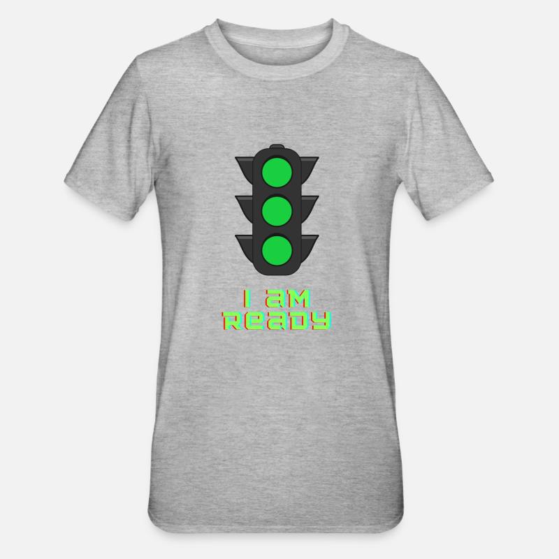 I au feu de circulation Ready - T-shirt polycoton Unisexe - gris chiné