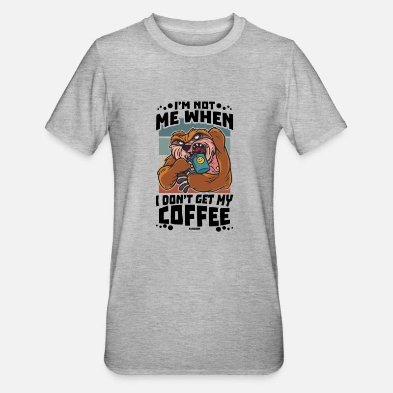 Kaffee - Unisex Polycotton T-Shirt - Grau meliert