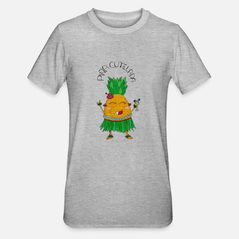PinaCutelada - T-shirt polycoton Unisexe - gris chiné