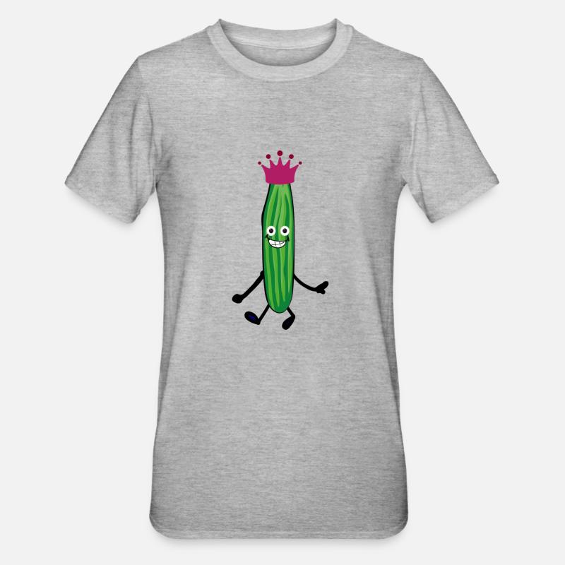 Concombres,Princesse,Concombres,Concombre,Concombre,Concombre,Concombre,Couronne - T-shirt polycoton Unisexe - gris chiné