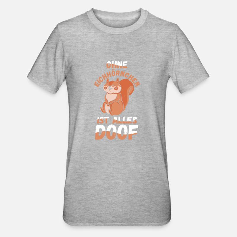 Eichhörnchen - Unisex Polycotton T-Shirt - Grau meliert