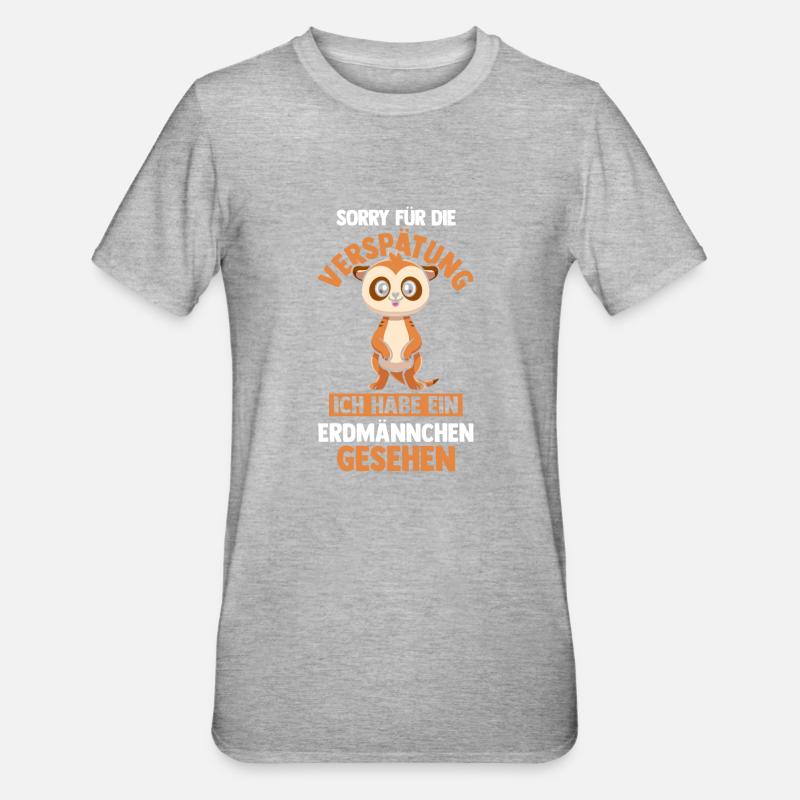Erdmännchen - Unisex Polycotton T-Shirt - Grau meliert