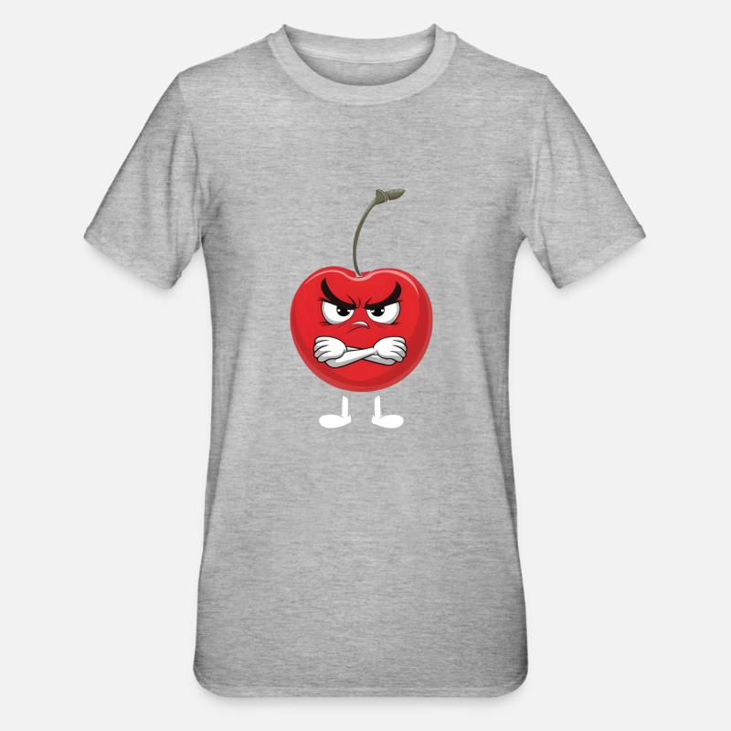 Kirsche - Unisex Polycotton T-Shirt - Grau meliert