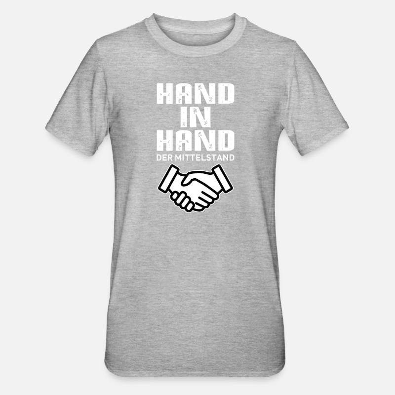 main dans la main - T-shirt polycoton Unisexe - gris chiné